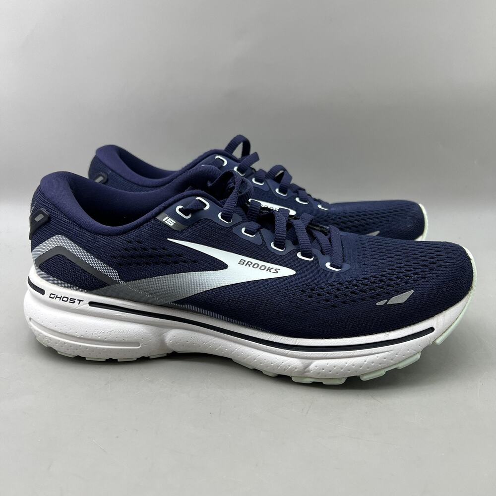 Brooks Ghost 15 Running Shoes Women Size 7 B Blue Mesh Comfort Cushion Sneakers